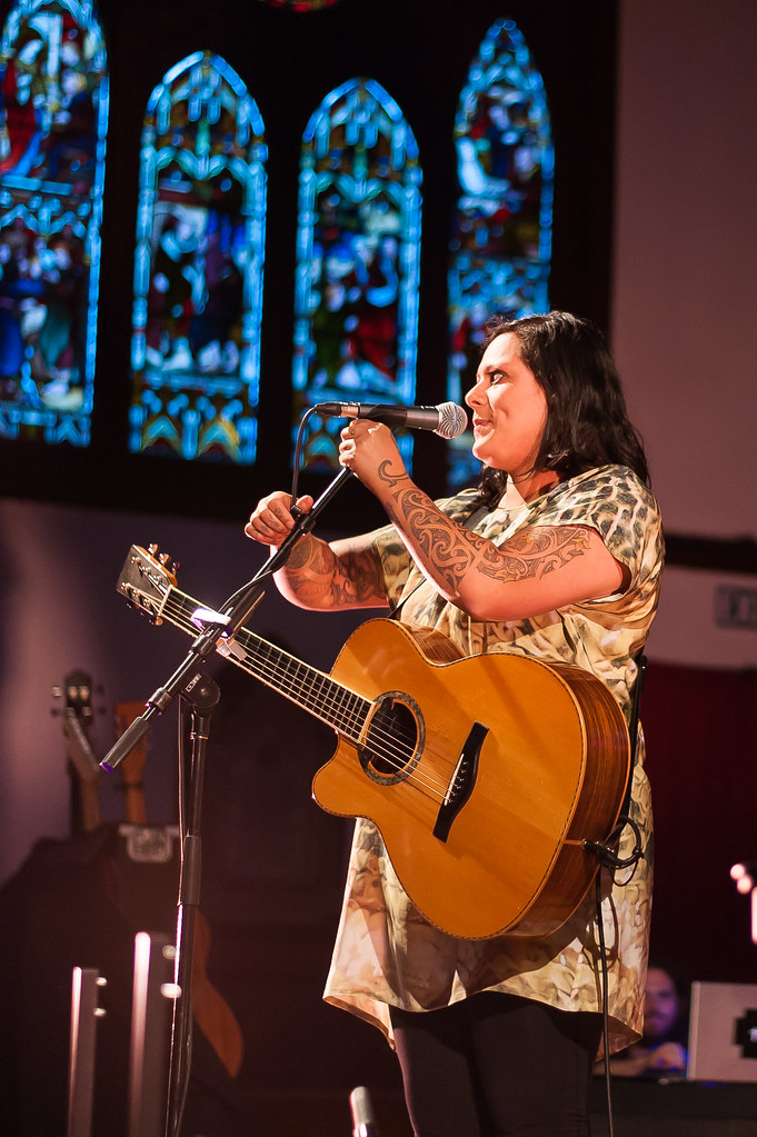 Anika Moa performing at St Michael and All Angels Church